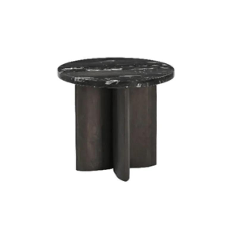 MESA LIVING VERONA CIRCULAR MADERA NEGRA Y MAROL BLACK MARCINO en Negro - Mesas de living, Uruguay | Masinfinito Casa