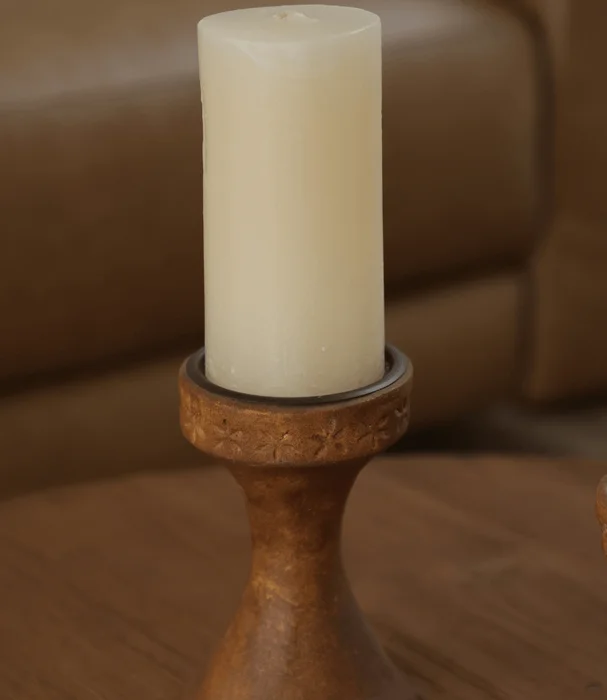CANDELABRO CUERO ARTERIORS 20X23 L - Velas y Portavelas, Uruguay | Masinfinito Casa, vista 3