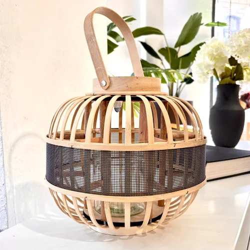 Fanal para vela Butan en Bambú en Madera natural - Muebles para el exterior, Uruguay | Alta Gracia Deco