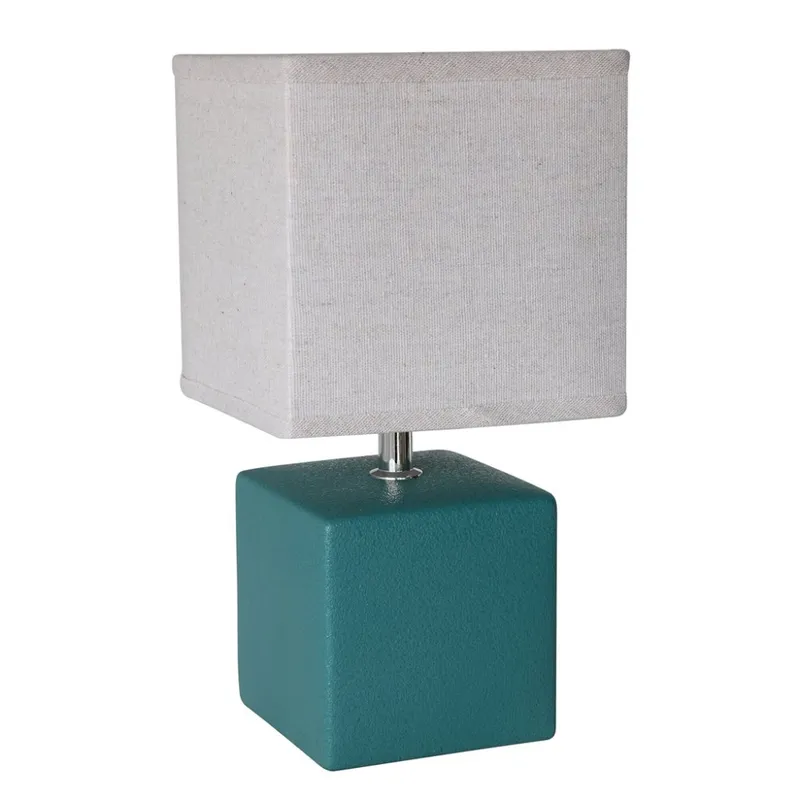 LAMPARA DE MESA CERAMICA D15x30CM VERDE PETROLEO en Verde - Lámparas de mesa, Uruguay | Koz