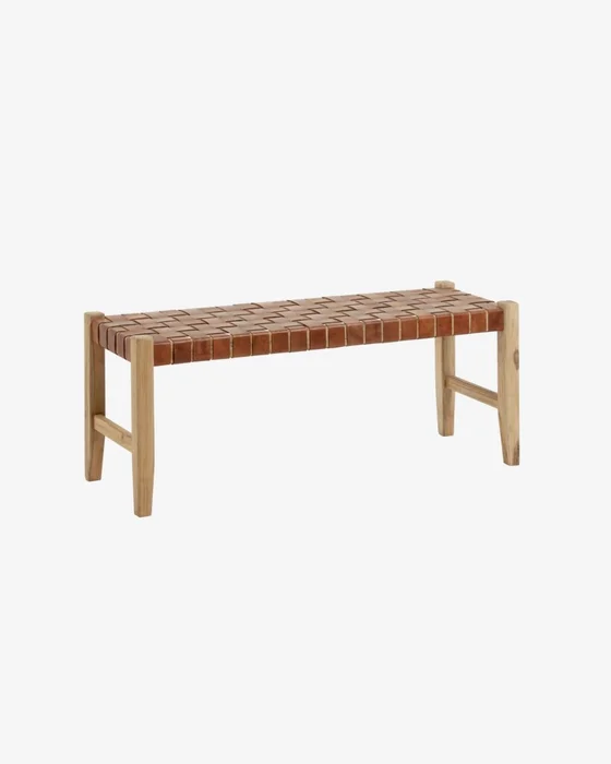 Banco Calixta de madera maciza de teca en Madera natural - Butacas, banquetas y puffs, Uruguay | Kavehome