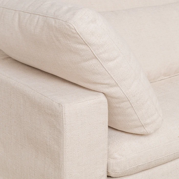 Sofá C/chaise Y Fundas Desmontables 3 Cuerpos Tela-premium Natural-beige Moma Natural en Madera natural - Sillones y sofás, Uruguay | Divino, vista 4