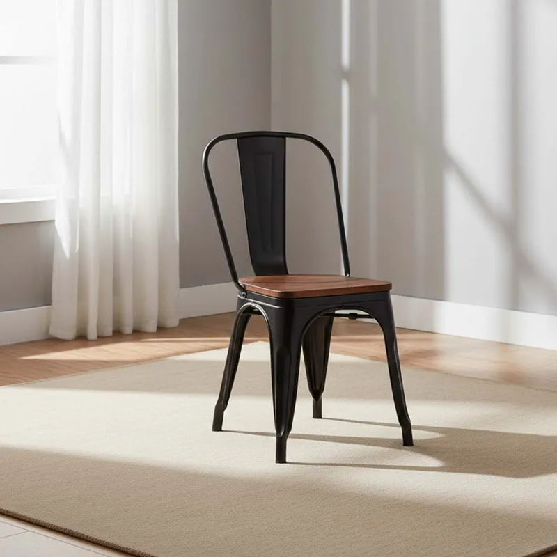 Silla De Comedor Cy-2000w2 Metal Negro Estilo Tolix en Negro - Sillas, Uruguay | Divino