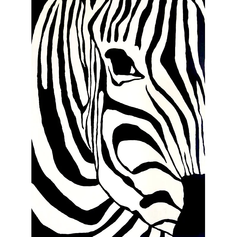 Cebra, óleo sobre lienzo 60x80cm en Multicolor - Decoración de pared, Uruguay | Alta Gracia Deco