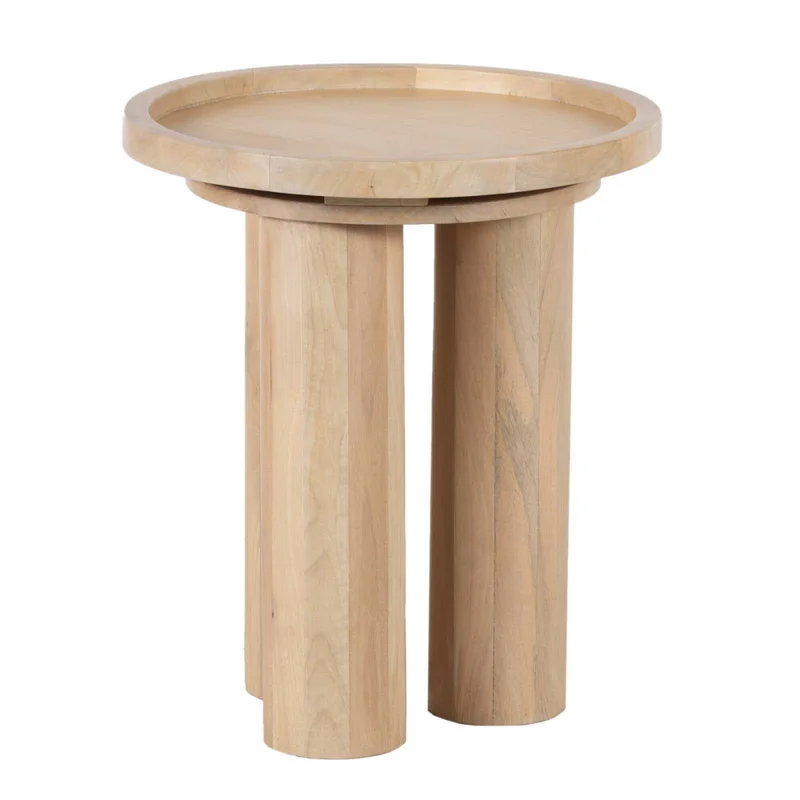 Mesa Auxiliar Mdf-y-madera Natural-beige Cylinder Natural en Madera natural - Mesas de living, Uruguay | Divino, vista 3