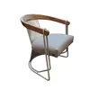 Poltrona Arpa - Tapizado tela clara - Metal Off White - Madera Cinamomo en Beige - Butacas, banquetas y puffs, Uruguay | Champagne Home, vista 2 de 5