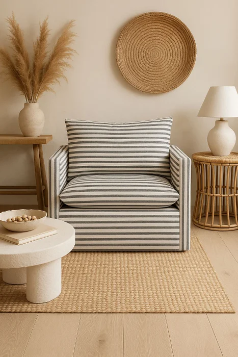 Butaca con funda a rayas en Multicolor - Sillones y sofás, Uruguay | Pieza Clave