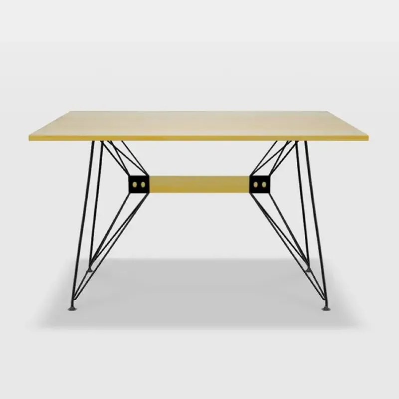 MESA RECTANGULAR "WING" TAPA EN MADERA, PIE EN METAL 1.50 X 90CM en Multicolor - Mesas de comedor, Uruguay | Champagne Home