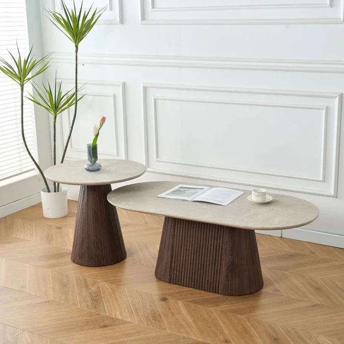 MESA DE CENTRO JOEY SET Beige SET x 2 en Beige - Mesas de comedor, Uruguay | Viasono