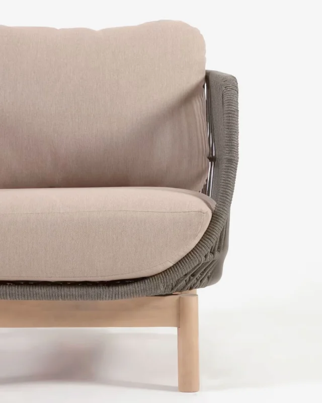 Sofá Catalina 3 plazas de cuerda - verde y madera maciza de acacia 170 cm FSC 100% en Verde - Sillones y sofás, Uruguay | Kavehome, vista 5