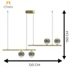 Colgante led lineal cuatro esferas dorado 28W en Dorado - Lámparas colgantes, Uruguay | Iluminica, vista 4 de 6