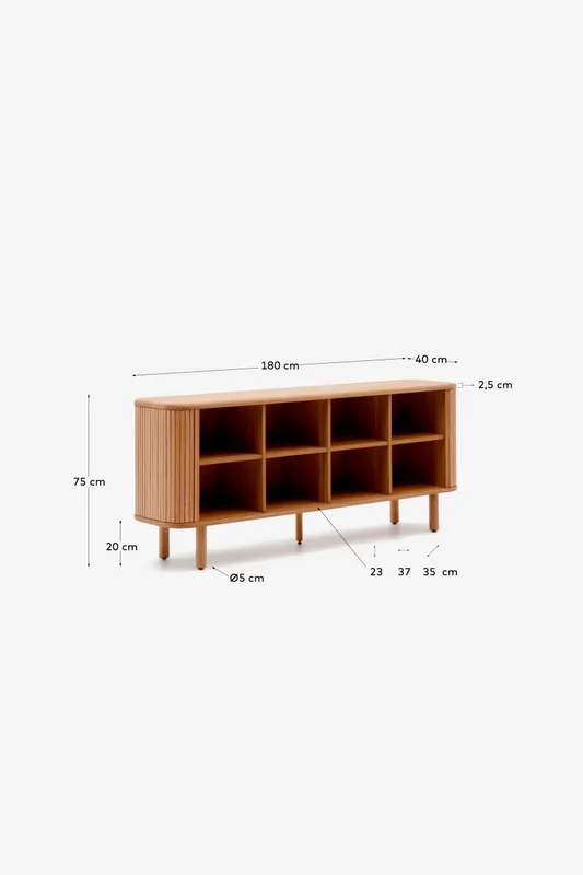 Aparador Mailen 2 puertas en chapa de fresno - con acabado natural 180 x 75 cm en Madera natural - Aparadores y recibidores, Uruguay | Kavehome, vista 8