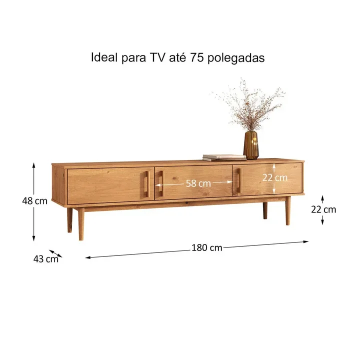 Rack TV 180CM Trega - Madera Maciza en Madera natural - Muebles para TV, Uruguay | Balton, vista 10