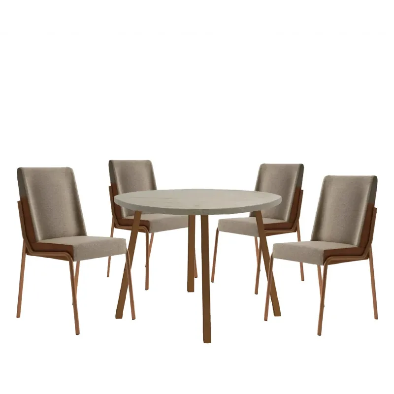 Juego de Comedor Star Redonda 4 sillas - Rose en Beige - Sillas, Uruguay | Ecowood