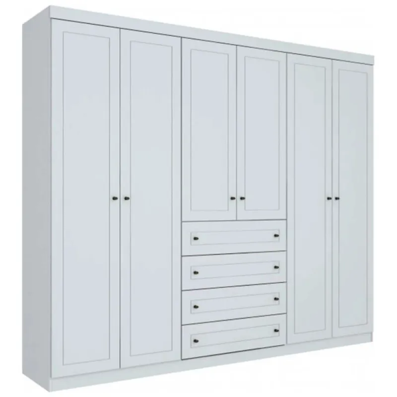Ropero Americano Blanco 6 P Mdf en Blanco - Roperos y placares, Uruguay | Albanés