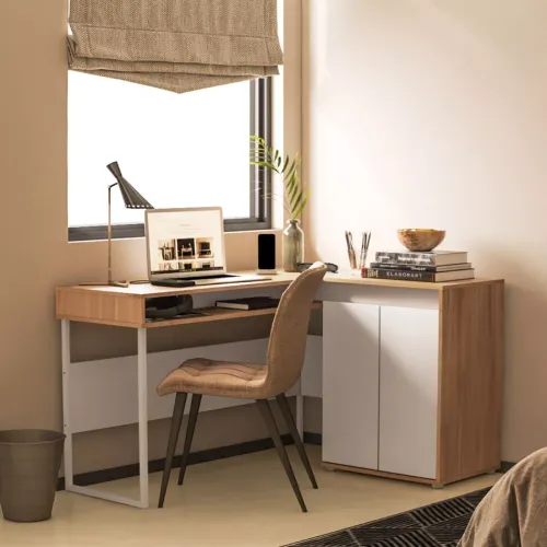 Escritorio Rinconero – Blanco - Escritorios y sillas de escritorio, Uruguay | RM Muebles y Deco
