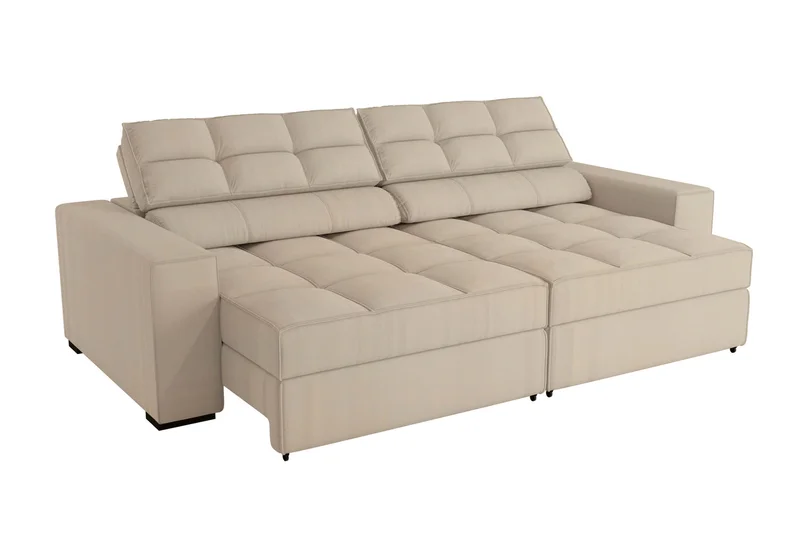 SOFA DELUXE 2.70CM RETRACTIL RECLINABLE 6 POSICIONES en BOUCLE GRIS A056 - Sillones y sofás, Uruguay | Balton, vista 8