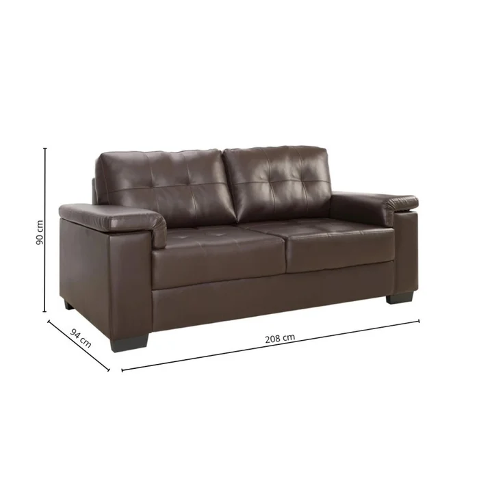 Sillon 3 cuerpos Eco Cuero Luares - Chocolate en Marrón - Sillones y sofás, Uruguay | La Cueva Muebles, vista 7