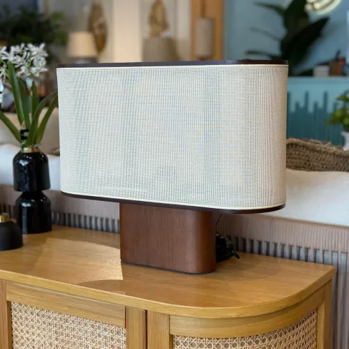Lampara de mesa eliptica nogal - Lámparas de mesa, Uruguay | FMB