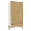 Ropero Armario de 2 Puertas, Perchero y 2 Cajones en MDP - Madera - Línea Melilla - Blanco en Blanco - Roperos y placares, Uruguay | Mulata, vista 4 de 10