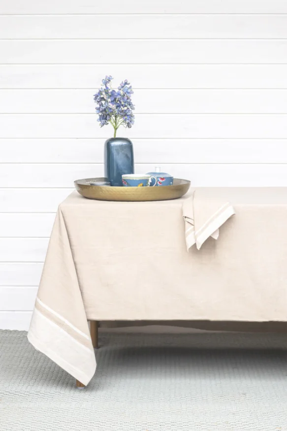MANTEL LISO BEIGE Y CRUDO en Beige - Textiles, Uruguay | Sentido Jose Ignacio, vista 2