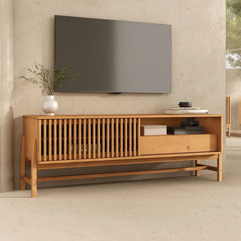Rack TV 180cm Ader - Madera Maciza en Madera natural - Muebles para TV, Uruguay | Balton, vista 10