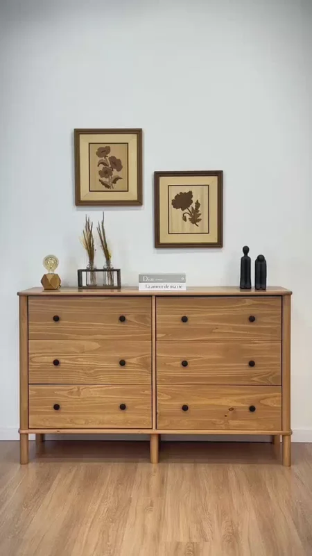 Comoda Apama 130CM 6 Cajones - Madera Maciza en Madera natural - Cómodas, Uruguay | Balton, vista 3