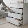 Comoda Cajonera Carla para Dormitorio 4 Cajones con Rieles Telescópicos - Blanco en Blanco - Cómodas, Uruguay | Mulata, vista 4 de 9