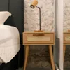 Mesa de Luz Praga - Marrón Claro con Esterilla - Mesas de luz, Uruguay | Berna home, vista 4 de 7