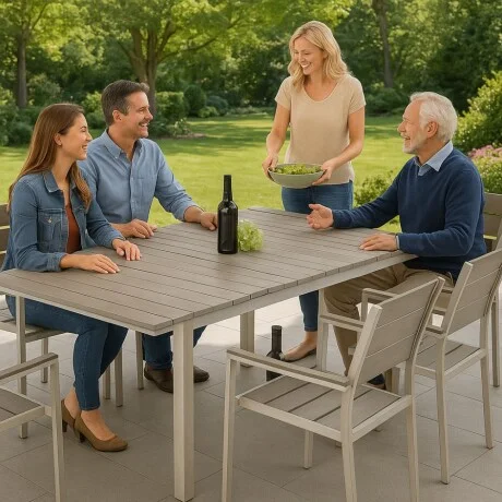 Mesa extensible Zestaw con 8 sillas en Gris - Muebles para el exterior, Uruguay | La Cueva Muebles, vista 9