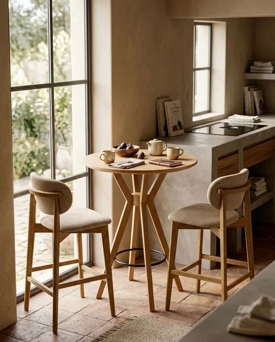 BANQUETA AXIS CARVALHO Y BEIGE CLARO T424C en Calvalho - Muebles, Uruguay | Indrana