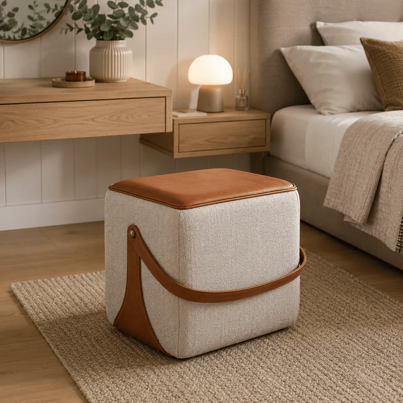 Puff Bag T108 Lino Arena Claro Cati en Beige - Sillones y sofás, Uruguay | Balton, vista 3