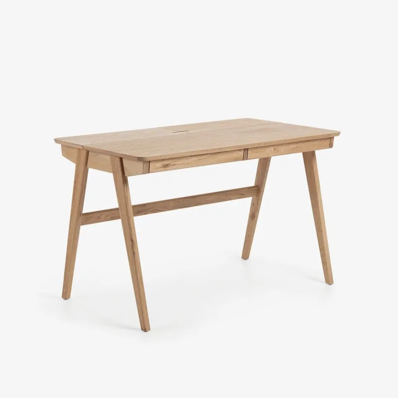 Escritorio Julia chapa y madera maciza de fresno 120 x 65 cm en Madera natural - Escritorios, Uruguay | Kavehome