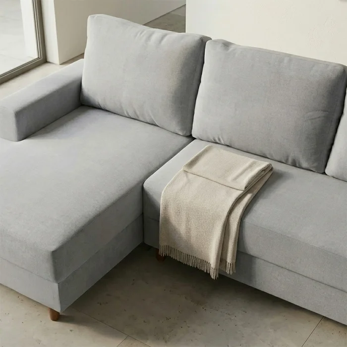 Rinconera Lucci - Tela Microfibra - Chaise izquierdo - Berlin 05 (Ceniza) en Gris - Sillones y sofás, Uruguay | Nyr, vista 4