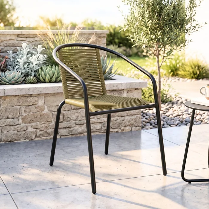Silla de Rattan New - Beige en Verde oliva - Muebles para el exterior, Uruguay | Rústico Hogar