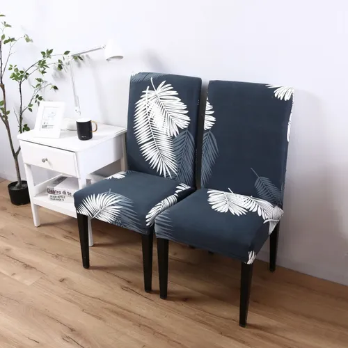 Funda cubre silla elastizada estampada - Hojas grises en Diseños - Textiles, Uruguay | Buho Store