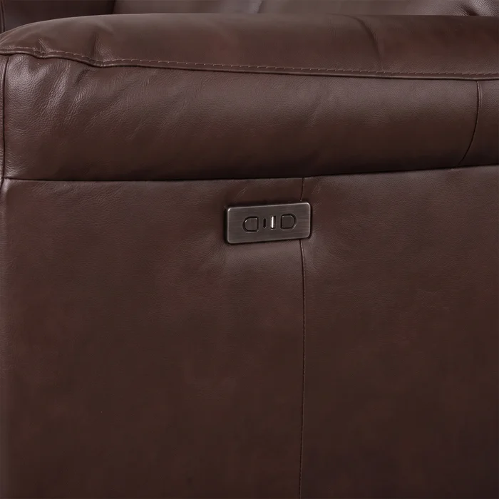 Sofá Recliner 2 Cuerpos Cuero-100-natural Marron Imperial Choc. en Marrón - Sillones y sofás, Uruguay | Divino, vista 4