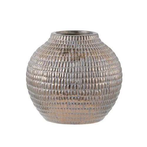 FLORERO GRANDE 20x20x19CM CERAMICA DORADO en Dorado - Jarrones, Uruguay | Koz