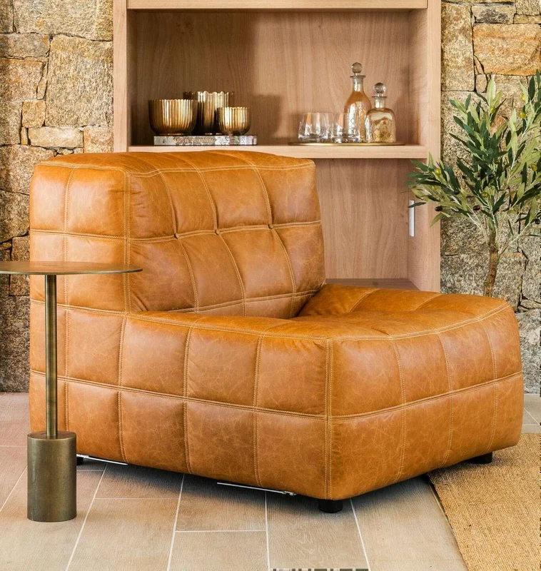 BUTACA COLUMBIA - CUERO ITALIANO CARAMELO en Marrón - Sillones y sofás, Uruguay | La Iberica, vista 16