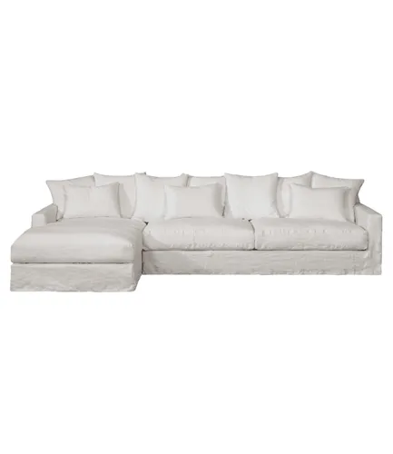 RINCONERA BISCARROSSE 303X100X160 LINO BLANCO CHAISE LONGUE IZQUIERDO en Blanco - Sillones y sofás, Uruguay | Masinfinito Casa
