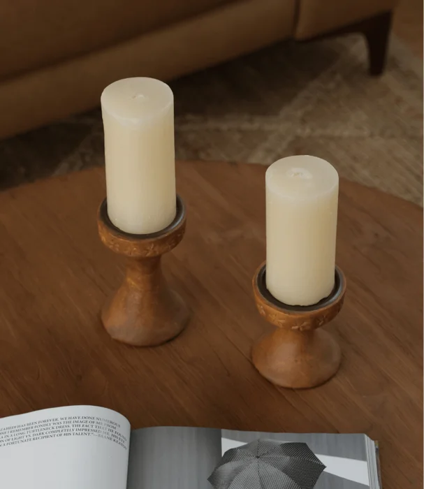 CANDELABRO CUERO ARTERIORS 20X23 L - Velas y Portavelas, Uruguay | Masinfinito Casa, vista 2