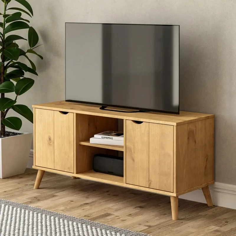 Rack para TV 2 Puertas - Línea Berlin - Marrón en Marrón - Muebles para TV, Uruguay | Ecowood