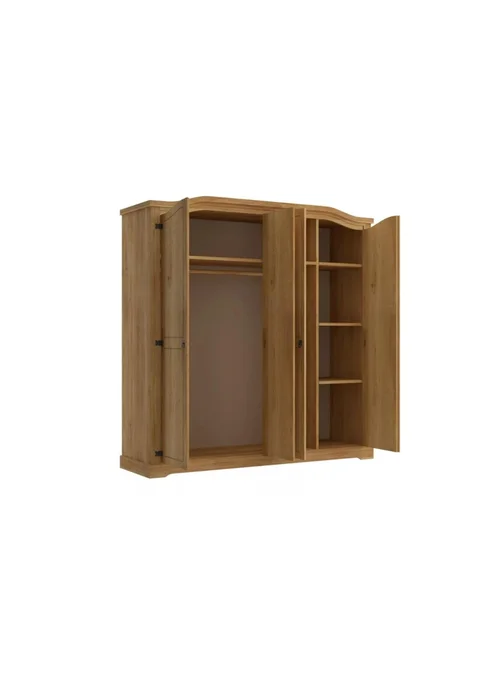 Ropero Curvo 4 Puertas - Linea Mexicana - Natural en Madera natural - Roperos y placares, Uruguay | Rústico Hogar, vista 3