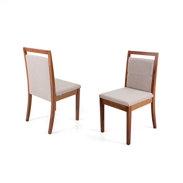 SILLA DOBLE TAPIZADO TELA BEIGE en Beige - Sillas, Uruguay | Champagne Home, vista 3