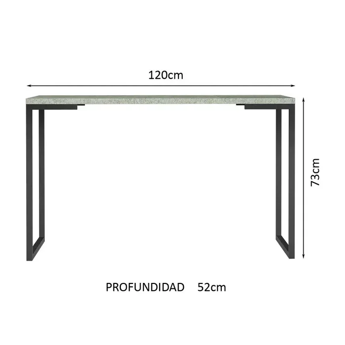 Mesa de escritorio Industrial Madera y Hierro 120cm en Negro - Escritorios, Uruguay | Balton, vista 25