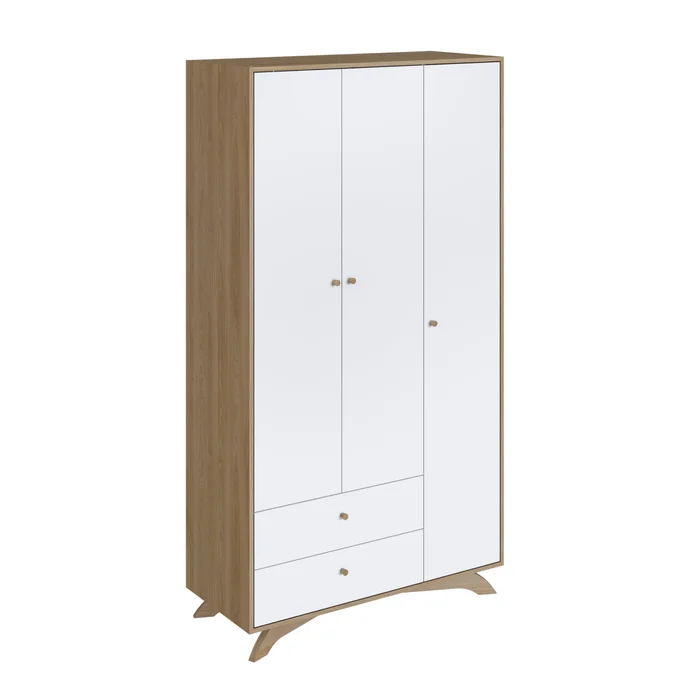 Ropero Vika – Blanco con Marrón - Roperos y placares, Uruguay | RM Muebles y Deco, vista 4