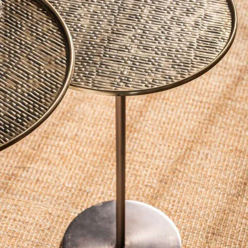 MESA AUXILIAR CHARLES - BRONCE AÑEJO - 31.5 CMS - Mesas de living, Uruguay | La Iberica
