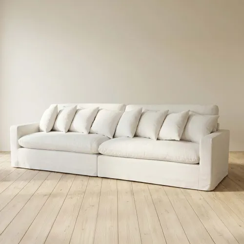 Sofá 4 Cuerpos Tela Natural-beige Marbella Crudo en Blanco - Sillones y sofás, Uruguay | Divino