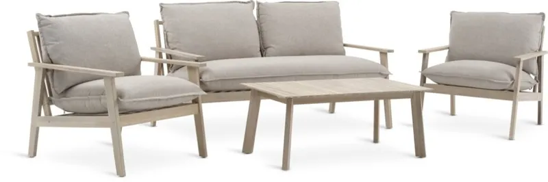 Set jardín SYLTHOLM 4.5pers. madera dura en Madera natural - Muebles para el exterior, Uruguay | JYSK