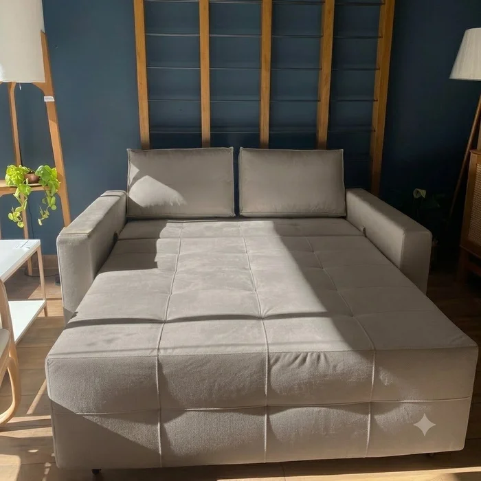 Sofá Cama Torres – Beige Oscuro Easy Clean en Madera natural - Sillones y sofás, Uruguay | Berna Home, vista 4